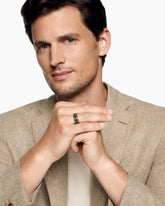 Streamline® Beveled Band Ring in 18K Yellow Gold with Black Diamonds, 8.5mm